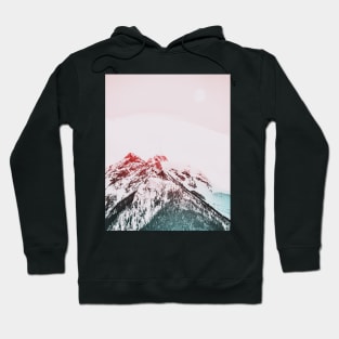 Mountains, Moon, Nature, Fashion print, Scandinavian art, Modern art, Wall art, Print, Minimalistic, Modern Hoodie